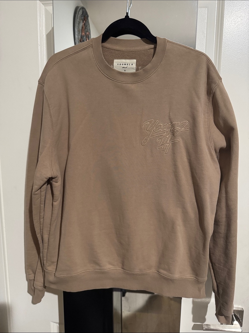 YoungLA Crewneck Sweatshirt in Taupe Brown